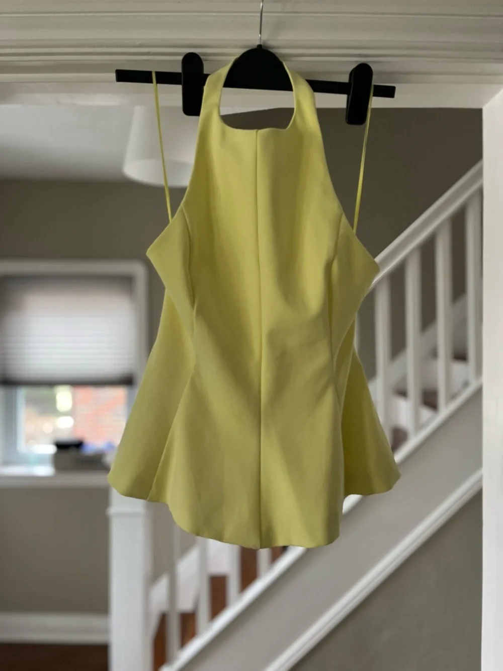 NWOT Halter Peplum Top in Light Lemon Yellow Lemonade - Picture 4 of 11